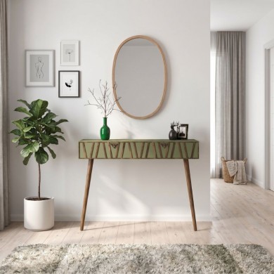 Forest Megapap melamine wall console in olive - walnut color 120x35x89,3cm.