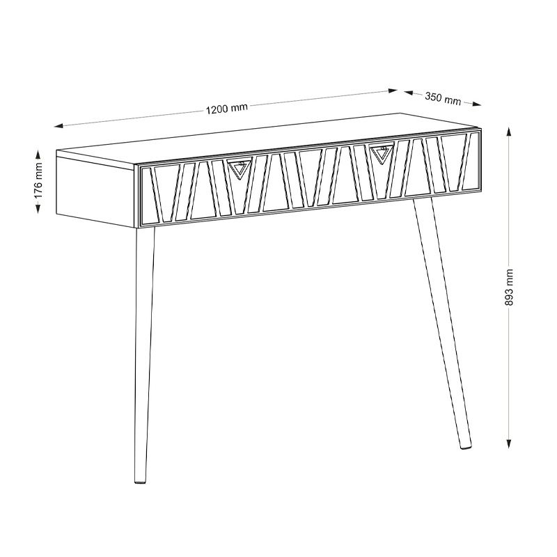 Forest Megapap melamine wall console in olive - walnut color 120x35x89,3cm.