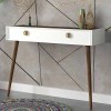 Κονσόλα επιτοίχια Nadya Megapap χρώμα λευκό - καρυδί 120x35x89,3εκ.