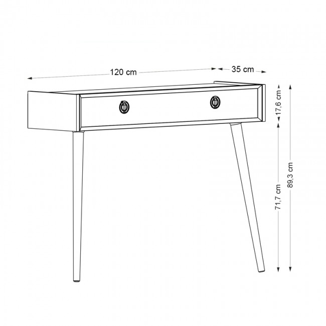 Nadya Megapap melamine wall console in white - walnut color 120x35x89,3cm.