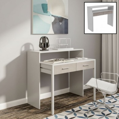 Nena Megapap melamine console / desk in white color 99x36/58x88cm.