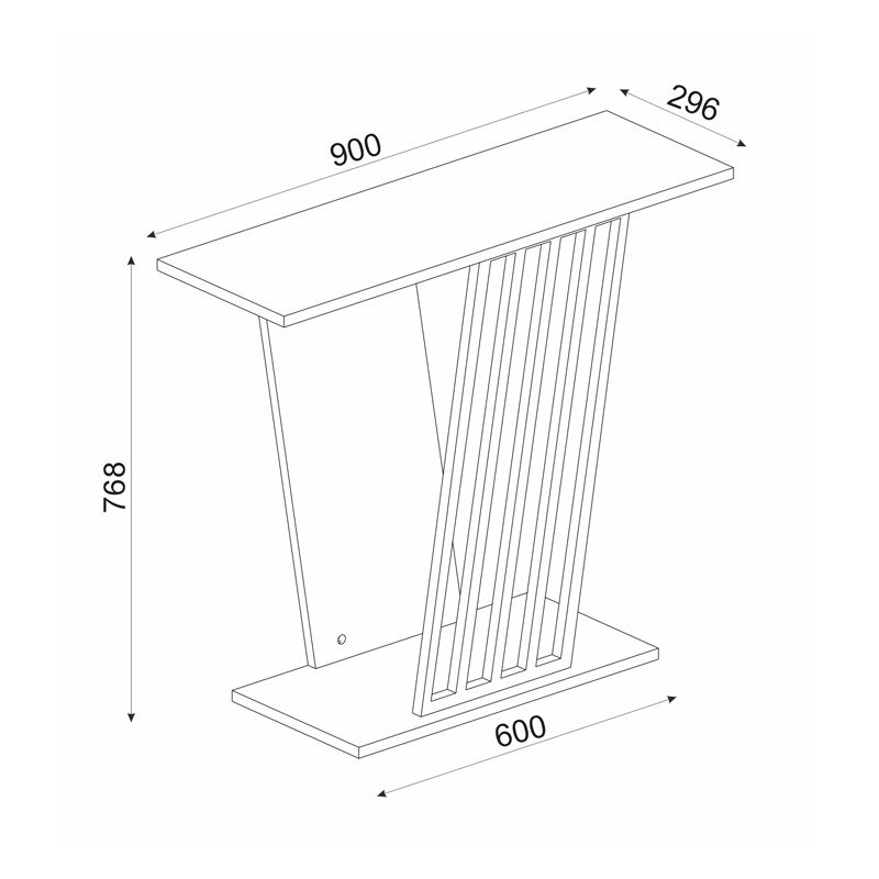 Gravity Megapap melamine console in travertine - gold color 90x29,6x76,8cm.
