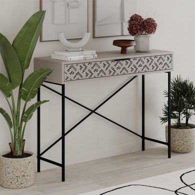 Heaton Megapap metal-melamine console in light mocha color 110x35,6x90cm.