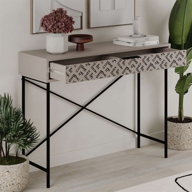 Heaton Megapap metal-melamine console in light mocha color 110x35,6x90cm.