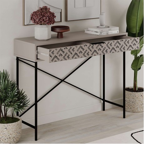 Heaton Megapap metal-melamine console in light mocha color 110x35,6x90cm.