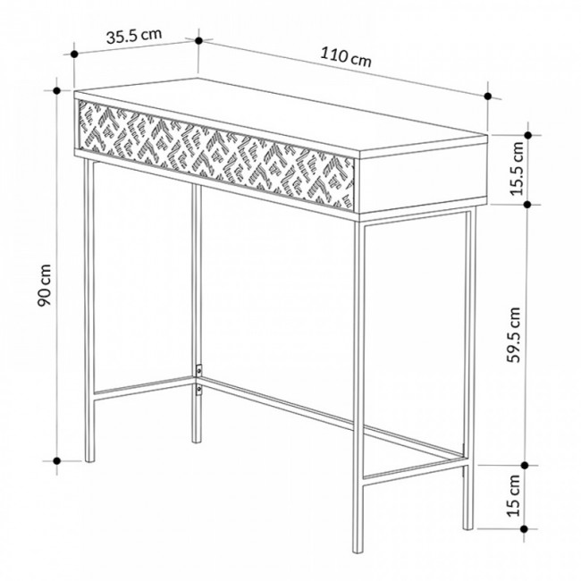 Κονσόλα Heaton Megapap μεταλλική - μελαμίνης χρώμα ανοιχτή μόκα 110x35,6x90εκ. Κονσόλα Heaton Megapap μεταλλική - μελαμίνης χρώμα ανοιχτή μόκα 110x35,6x90εκ.