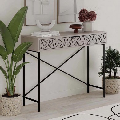 Heaton Megapap metal-melamine console in light mocha color 110x35,6x90cm.