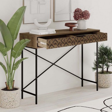 Heaton Megapap metal-melamine console in brown color 110x35,6x90cm.