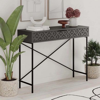 Heaton Megapap metal-melamine console in anthracite color 110x35,6x90cm.