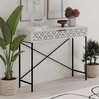 Heaton Megapap metal-melamine console in ancient white color 110x35,6x90cm.