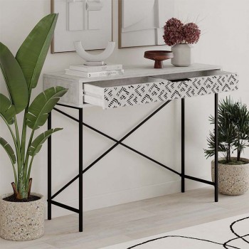 Heaton Megapap metal-melamine console in ancient white color 110x35,6x90cm.