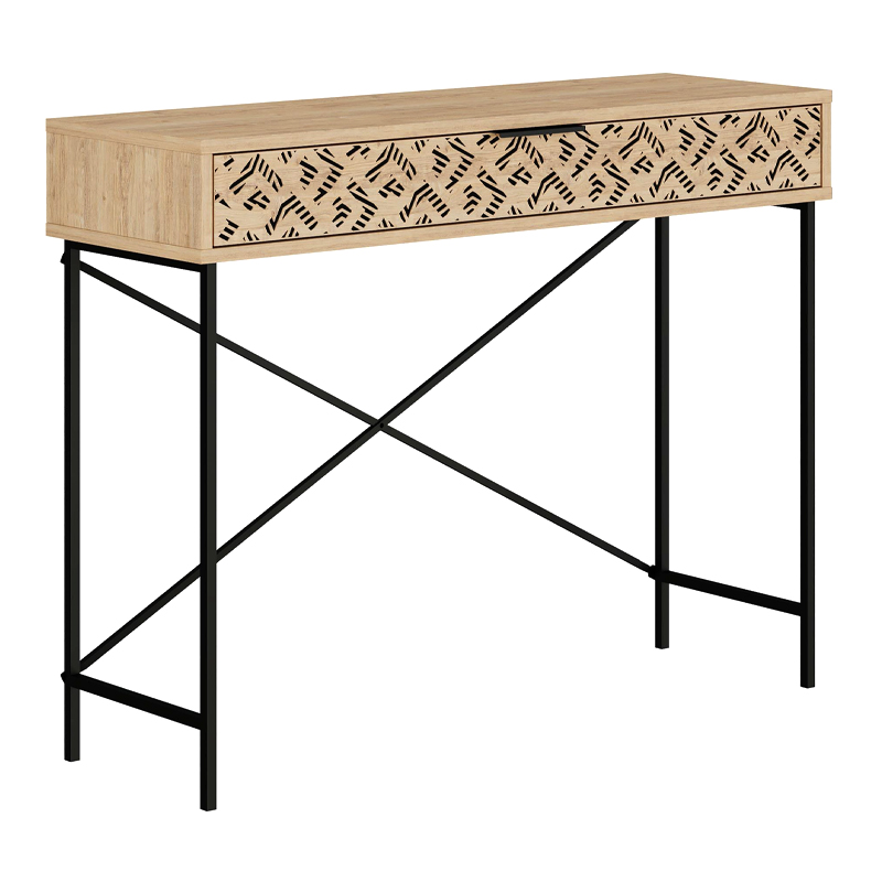Giovanni Megapap metal-melamine console in sapphire oak color 110x35,6x90cm.
