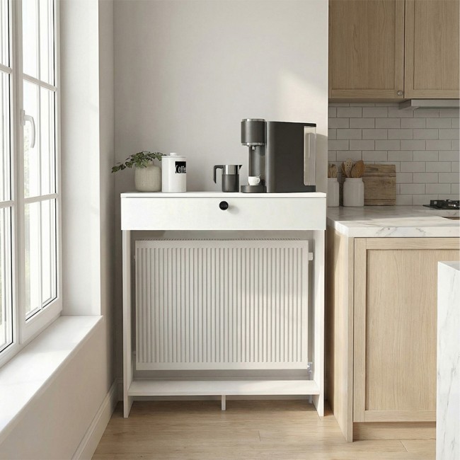 Κονσόλα - Κάλυμμα καλοριφέρ Opelya Megapap χρώμα λευκό 90x31,4x100εκ.