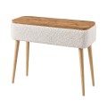 Κονσόλα Luno Megapap ύφασμα teddy χρώμα λευκό - pine oak 90x30x90εκ.