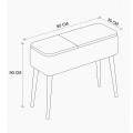 Κονσόλα Luno Megapap ύφασμα teddy χρώμα λευκό - pine oak 90x30x90εκ.