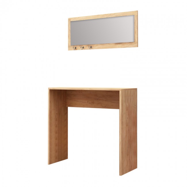 Κονσόλα με καθρέπτη Cosenza Megapap χρώμα oak 80x30x82εκ. Κονσόλα με καθρέπτη Cosenza Megapap χρώμα oak 80x30x82εκ.