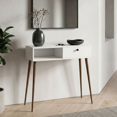 Κονσόλα Napoli Megapap χρώμα λευκό 90x29x88εκ.