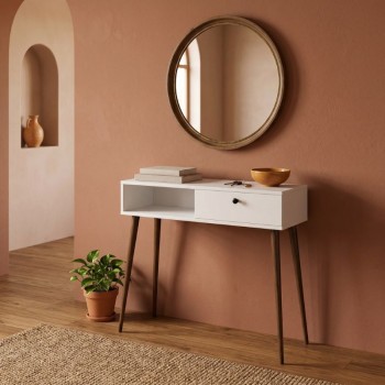 Κονσόλα Napoli Megapap χρώμα λευκό 90x29x88εκ.