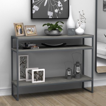 Κονσόλα New Smart Megapap χρώμα γκρι σκυροδέματος 120x33x90εκ.