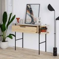 Otis Megapap melamine console in oak - white marble effect color 130x38x86,2cm.