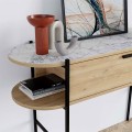 Otis Megapap melamine console in oak - white marble effect color 130x38x86,2cm.