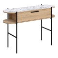 Otis Megapap melamine console in oak - white marble effect color 130x38x86,2cm.