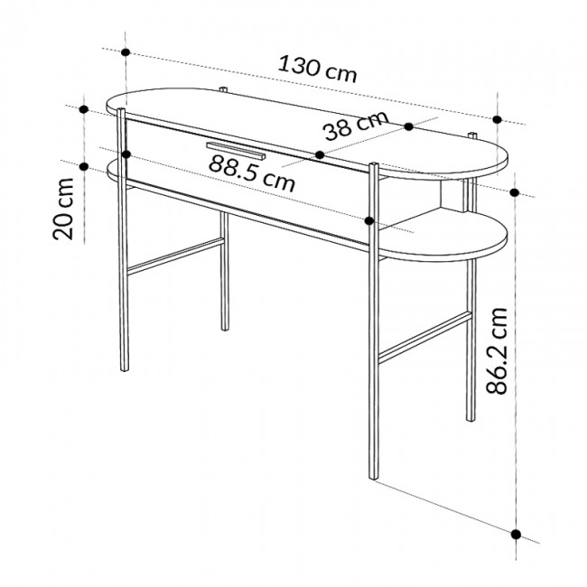 Κονσόλα Otis Megapap χρώμα γκρι ρετρό - λευκό 130x38x86,2εκ.