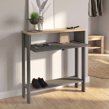 Priapos Megapap melamine dresser in anthracite - sepet oak color 90x29.6x91.8cm.