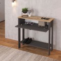 Κονσόλα Priapos Megapap χρώμα ανθρακί - sepet oak 90x29,6x91,8εκ.