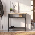 Κονσόλα Priapos Megapap χρώμα ανθρακί - sepet oak 90x29,6x91,8εκ.
