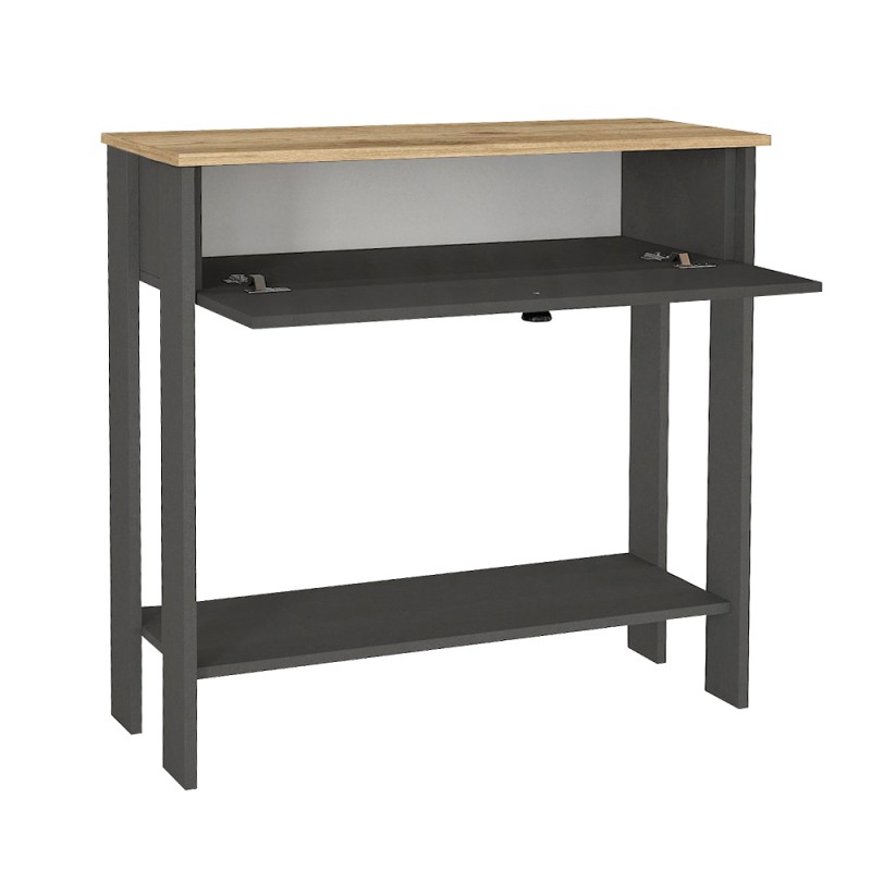 Κονσόλα Priapos Megapap χρώμα ανθρακί - sepet oak 90x29,6x91,8εκ.