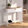 Κονσόλα Priapos Megapap χρώμα λευκό - sepet oak 90x29,6x91,8εκ.