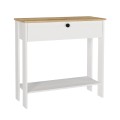 Κονσόλα Priapos Megapap χρώμα λευκό - sepet oak 90x29,6x91,8εκ.