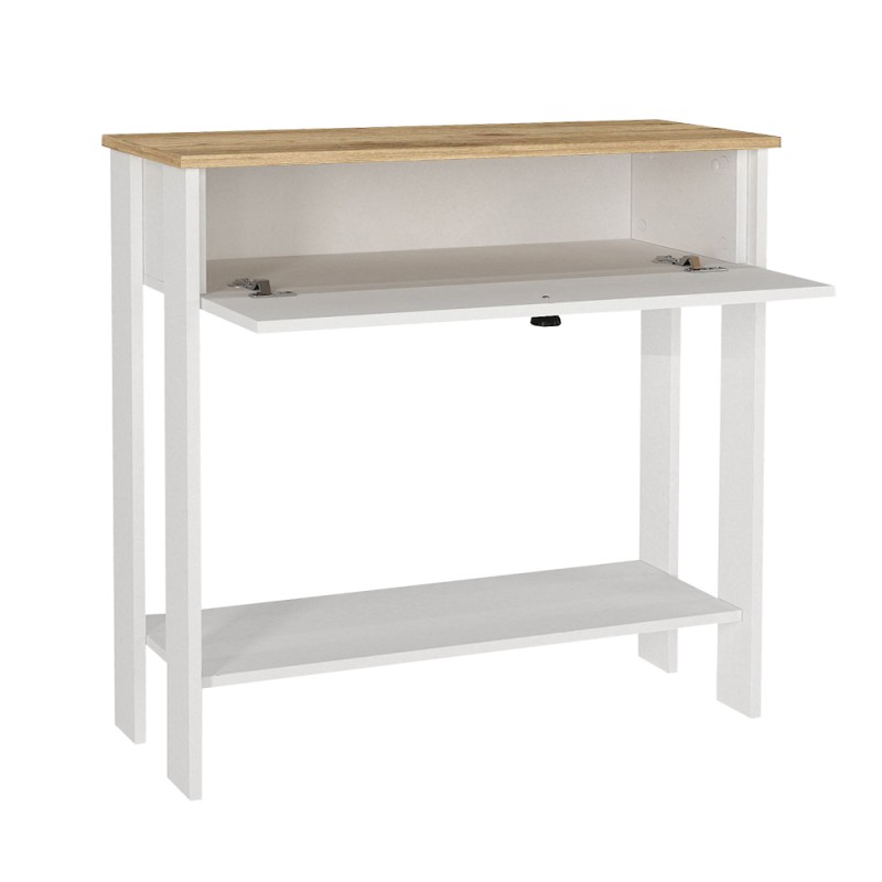 Κονσόλα Priapos Megapap χρώμα λευκό - sepet oak 90x29,6x91,8εκ.