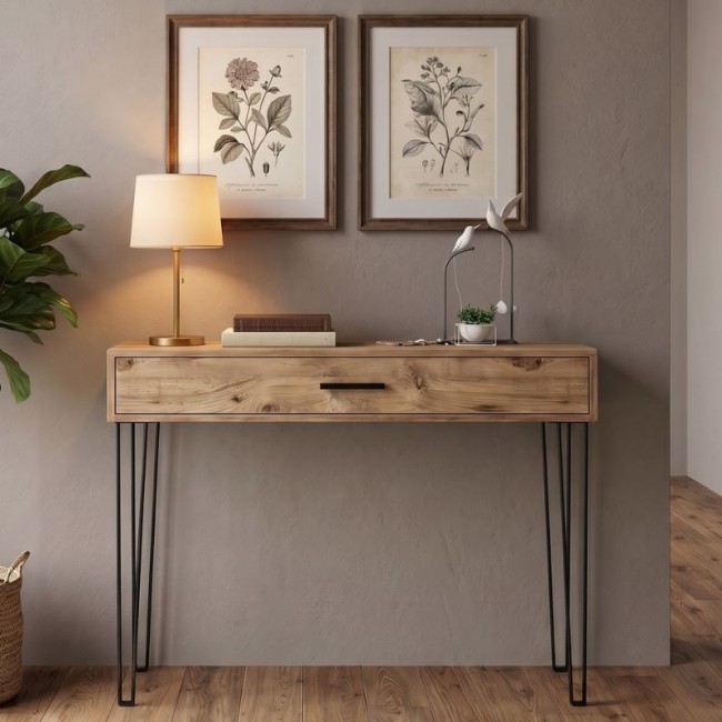 Rochel Megapap melamine console in atlantic pine color 120x35x89,8cm.