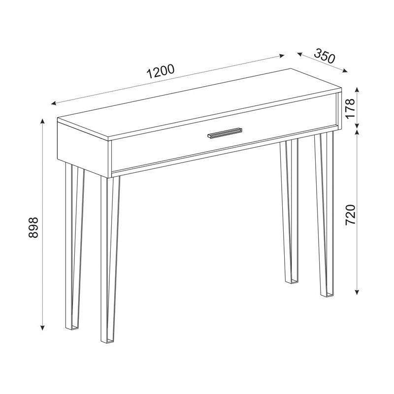 Κονσόλα Rochel Megapap χρώμα atlantic pine 120x35x89,8εκ.