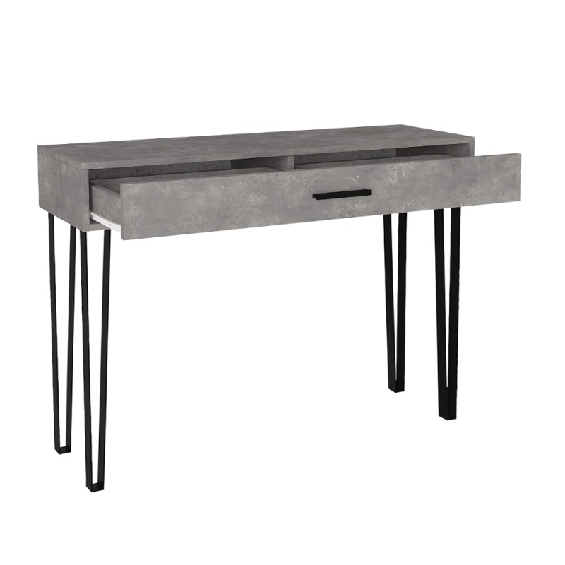 Κονσόλα Rochel Megapap χρώμα γκρι σκυροδέματος 120x35x89,8εκ.