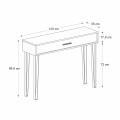 Κονσόλα Rochel Megapap χρώμα γκρι σκυροδέματος 120x35x89,8εκ.