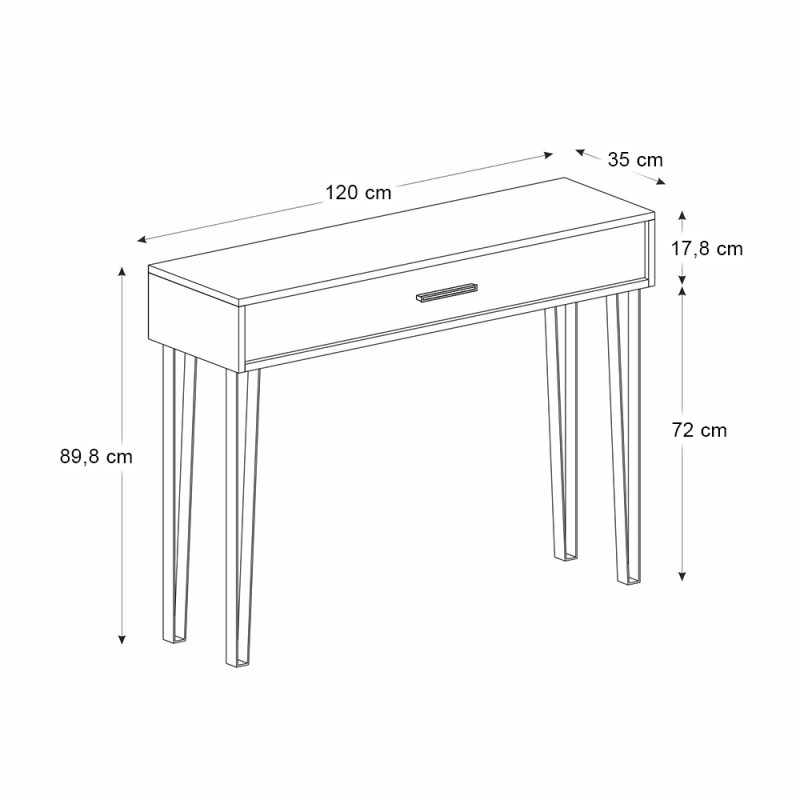 Κονσόλα Rochel Megapap χρώμα καρυδί 120x35x89,8εκ.