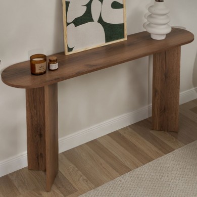 Sira Megapap melamine sideboard in walnut color 150x35x75cm.