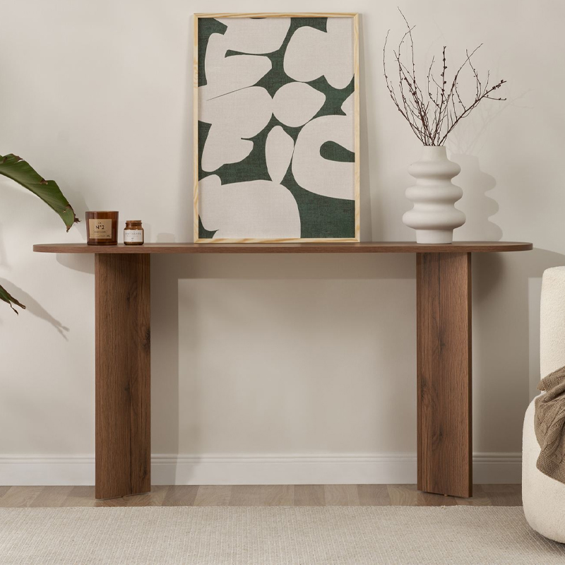 Sira Megapap melamine sideboard in walnut color 150x35x75cm.