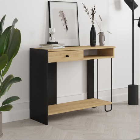 Κονσόλα Sirius Megapap χρώμα sapphire oak - silky black 100x35x79εκ.