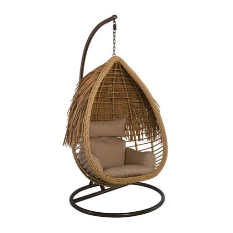 SALSA TROPIC Lounge Steel Brown/Wicker Natural/Cushion Beige