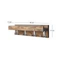 Κρεμάστρα τοίχου Aos Megapap ξύλινη χρώμα καρυδί 40x11x11εκ.