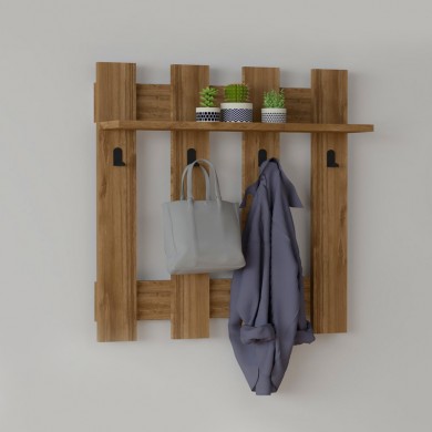 Carina Megapap melamine wall hanger in walnut color 70x18x70cm.