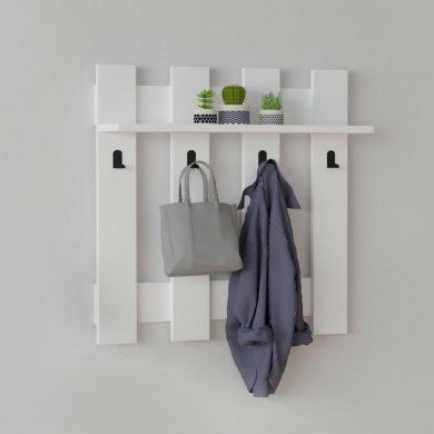 Carina Megapap melamine wall hanger in white color 70x18x70cm.