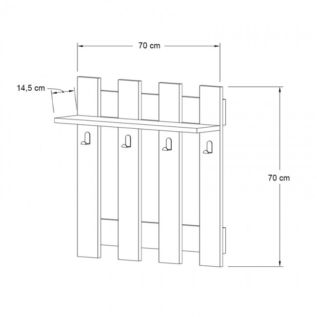 Κρεμάστρα τοίχου Carina Megapap χρώμα sapphire oak 70x18x70εκ. Κρεμάστρα τοίχου Carina Megapap χρώμα sapphire oak 70x18x70εκ.