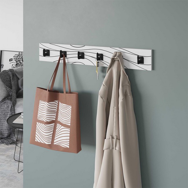 Flow Megapap wall hanger made of metal - melamine color white 63x1.8x9.8cm.