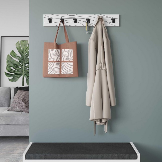 Flow Megapap wall hanger made of metal - melamine color white 63x1.8x9.8cm.