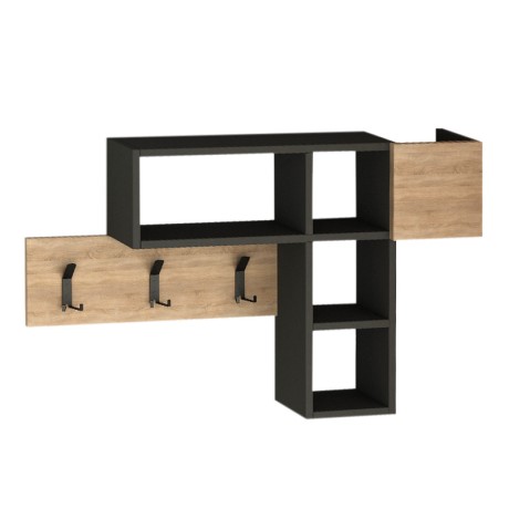 Κρεμάστρα τοίχου Game Megapap χρώμα sapphire oak - ανθρακί 99,5x15x61εκ.